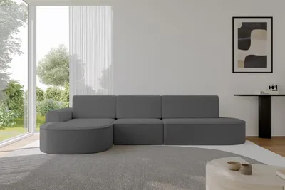 Produktbild von ALTDECOR Ecksofa mit Schlaffunktion und Bettkasten - MARI-L2-S - 368X167X85 - Grau Corner Sofa Eckcouch Couch L-Form, links/rechts angeordnet, Schlafcouch Ausziehbar Wohnlandschaft