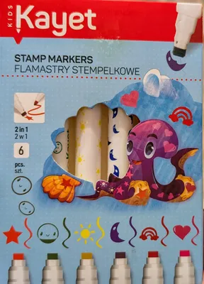 Produktbild von Kayet Stempel-Marker 2-in-1 Set mit 6 Farben