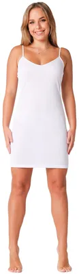 Produktbild von Bellivalini Damen Unterkleid glatt Petticoat V-Ausschnitt Einstellbare Träger BLV50-271 (Weiß, M )
