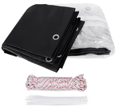 Obrázok produktu pre PVC záves – odolná ochranná plachta – 2,4 x 3 m – 0,55 mm – vodotesná – dvojitý zips – odolná voči UV žiareniu a trhlinám – čierna