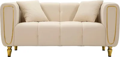 Produktbild von Sofa Divano 81 x 71 x 155 cm Eukalyptus Pinie Sperrholz Metall Polyester Creme