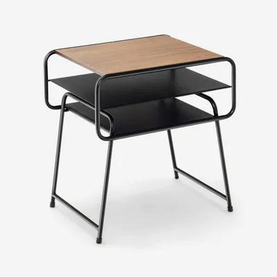 Bijzettafel 50x40x55 cm MDF Metall Gelb Modern