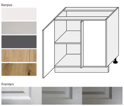 Image de Armoire d'angle EB-D13U à 1 porte, 90 cm - Couleur du corps et de la façade au choix