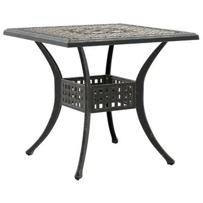 Image de vidaXL Table de jardin bronze 80x80x75 cm fonte d'aluminium