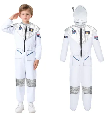 Image de Combinaison de costume d'astronaute, costume spatial pour enfants - Avec casque - Idéal pour Halloween et le carnaval