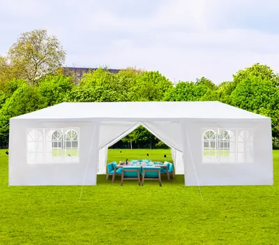 Produktbild von FCH Partyzelt 3x9 m – Garten Pavillon Gartenpavillon mit Dach & 8 Seitenwänden – Gartenzelt