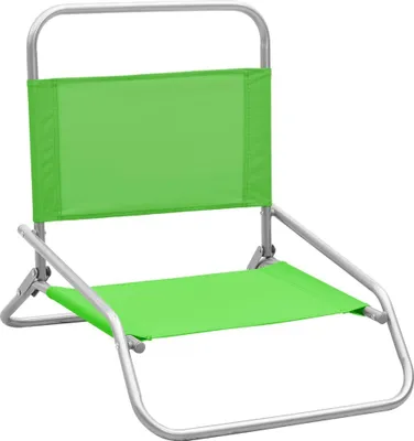 Produktbild von vidaXL Klappbare Strandstühle 2 Stk. Grün Stoff