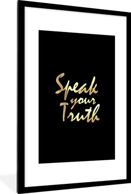 Produktbild von MuchoWow® Gerahmtes Poster Zitat - Zuversicht - Gold 60x90 cm - Poster mit Schwarzem Bilderrahmen Wandposter Rahmen Foto Bilder - Dekoration - Wandposter Wohnzimmer - Hochwertig