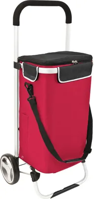 Image de bremermann Chariot d'achat BRINKUM - capacité 45 L, chariot à main, chariot de courses avec sac amovible, rouge