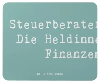 Produktbild von Mr. & Mrs. Panda Mauspad Spruch Steuerberaterin Heldin - Meeresbrise - Geschenk, Mouse Pad, gummi, Mousepad, laptop, Steuerberaterinnen, Danke, Berufe, mousematte, Beruf