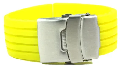 Productafbeelding van Siliconen Armband - Duikbestendig - 24 mm - Geel