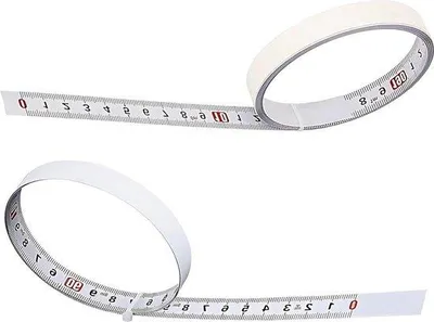 Imagen del producto de Dos unidades de cinta métrica autoadhesiva de 1 metro, con escala métrica, para escritorio o mesa de carpintería. Una herramienta de medición útil, que se puede usar de izquierda a derecha y de derecha a izquierda