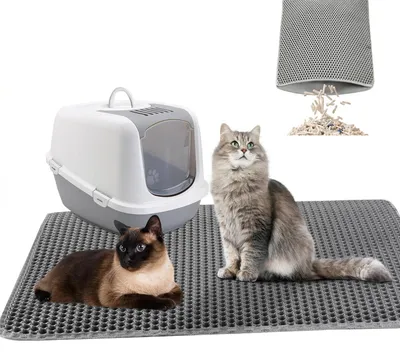 Image de Grand tapis pour litière de chat, dimensions 90 x 60 cm, pour un nettoyage facile