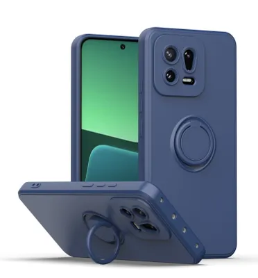 Obrázek produktu pro Xiaomi 13 Pouzdro, s prstencovým držákem a stojánkem, odolné proti poškrábání, měkký silikon pouzdro pro Xiaomi 13 modré