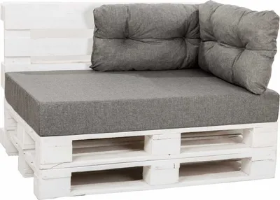 Produktbild von Palettenkissen 120x50 Sitz und 2 Stk. 60/40 Grau Kissen | Palettenkissen outdoor |Kissen-Set | Setgarten
