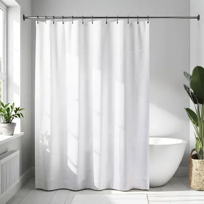 Produktbild von TENDANCE | Duschvorhang - Badvorhang - Duschgardine - 200 cm x 180 cm - weiß - aus Polyester - Duschabtrennung - Praktisch