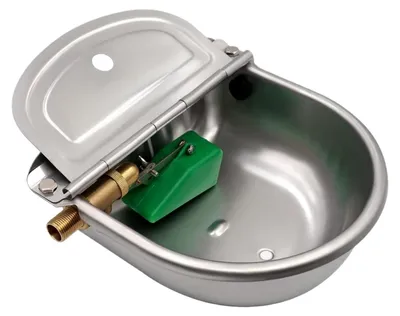 Edelstahl-Tränkebecken 2,5L mit Schwimmerventil