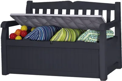 Produktbild von Keter Auflagenbox Garden Bench Gartenbank / Universalbox mit Sitzfunktion, anthrazit