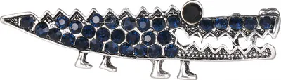 Produktbild von Krokodil Brosche - Tierbrosche blau Strasssteine
