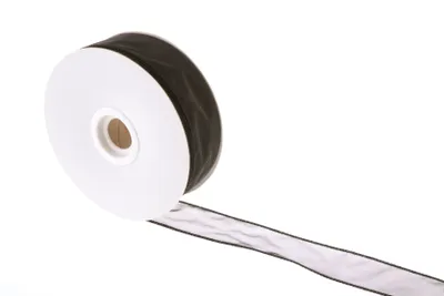 Produktbild von Organzaband 4 cm x 25 m Rand genäht, formbar - Organzabänder 4 cm Band schwarz