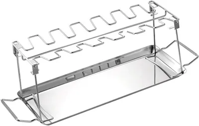 Produktbild von Hähnchenschenkel Grillgestell mit Tropfschale, Edelstahl, für Garten