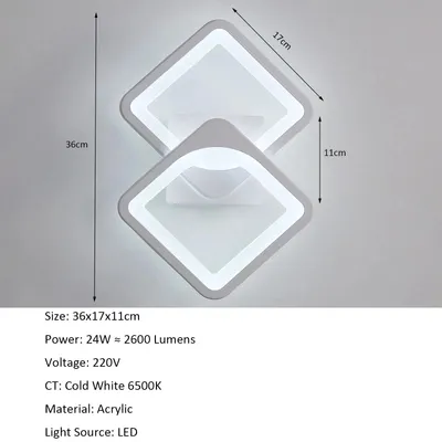 Produktbild von Weiße Wandleuchte - R2803 LED-Wandlampe - 20 W - 3000 K warmes Licht - Acrylschirm - Wandmontage - Weiß
