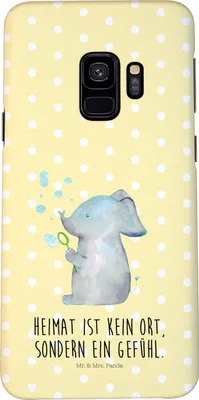 Produktbild von Mr. & Mrs. Panda Samsung Galaxy S9 Handyhülle Elefant Seifenblasen - Gelb Pastell - Geschenk, Heimat, Handy Case, Cover, Schutzhülle, Lustige Sprüche, Liebesspruch, Hülle
