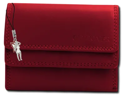 Image de Portefeuille Old River bouton-pression rouge en cuir OPD310R