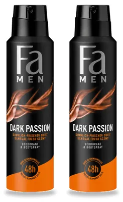 Produktbild von 2 x Fa Men Deodorant Spray Dark Passion 150 ml - Vorteilspackung - 2 Stücke
