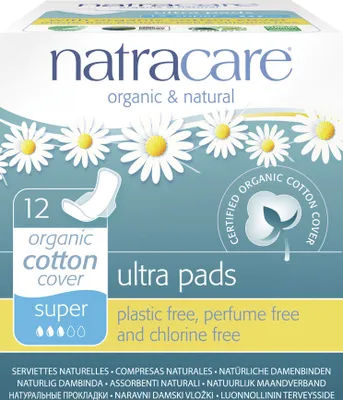 Produktbild von NATRACARE Menstruationsbinden Ultra Super mit Flügeln 12 Stk.