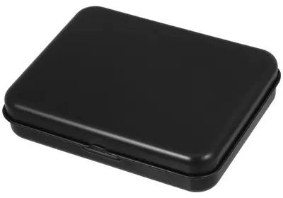 Eisen-Aufbewahrungsbox mit Klappdeckel, 10,5x8,5x2,2 cm, schwarz