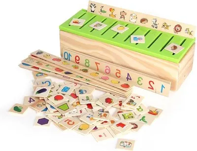 Produktbild von Holzsortierbox Lernspielzeug für Kinder 80 Teile