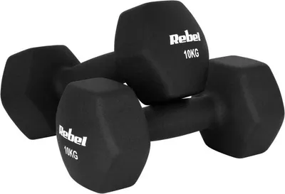 Obrázok produktu pre Rebel RBA-2330-10 Liatinové neoprénové činky HEX 2x10 kg, čierne