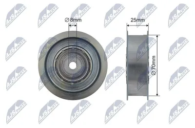 Produktbild von NTY RNK-ME-052 Spannrolle Keilrippenriemen 70mm passend für MERCEDES-BENZ C-Klasse Limousine (W204) E-Klasse Limousine (W211) C-Klasse T-modell (S204)