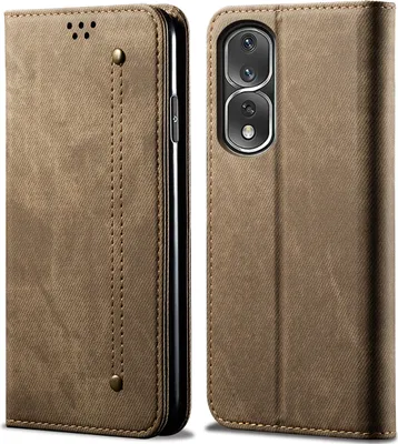 Obrázek produktu pro Honor 80 Pro Pouzdro, Kožené Peněženkové Pouzdro s Magnetickým Uzavíráním a Stojánkem pro Honor 80 Pro Khaki