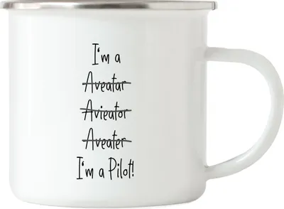 Produktbild von I'm A Pilot Emaille Tasse Pilot Flugzeug Helikopter Lustige Geschenkidee für Flieger
