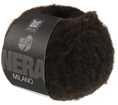 Produktbild von Lana Grossa MILANO (NERA) 50 g Flauschiges Strickgarn mit elegantem Melange-Effekt Farbe 004 - Schwarzbraun