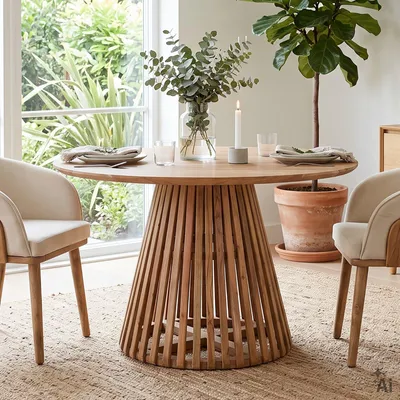 Produktbild von Esstisch rund LAYA 120 x 120 cm, Akazienholz - Natur