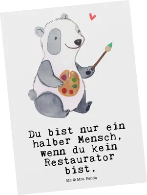 Produktbild von Mr. & Mrs. Panda Postkarte Restaurator Herz - Weiß - Geschenk, Ansichtskarten, Ansichtskarte, Postkarten, Grußkarte, Fotokarte