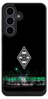 Produktbild von NIVOCASE Handyhülle für Samsung Galaxy S25 FE Hülle NIVOpure Case Schwarz Borussia Mönchengladbach Offizielles Lizenzprodukt Stadion