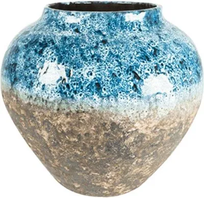 Produktbild von Jar Lindy Sky Blue blauer Topf 45 cm runder Blumentopf für den Innenbereich