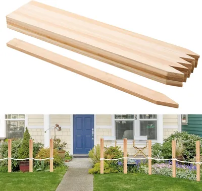 Immagine prodotto di Paletti di legno - Set di 25 paletti per recinzione - Dimensioni 1,3 x 3,8 x 91,4 cm - Affilati - Legno di abete - Per giardino, recinzione e delimitazione dei confini - Naturale