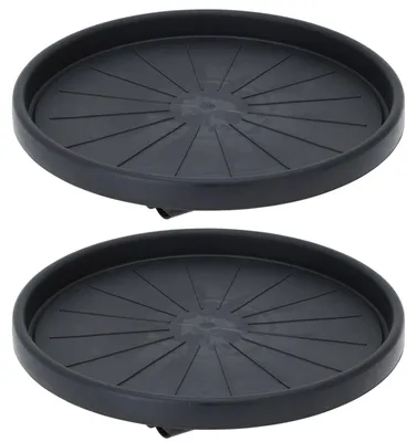 Image de Lot de 2 roulettes en plastique - Diamètre 35 cm - Anthracite