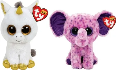 Produktbild von Ty - Stofftiere - Beanie Boo's - Pegasus Unicorn & Eva Elephant