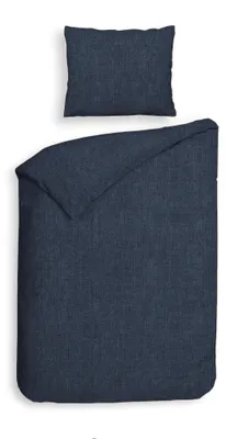 Produktbild von Heckettlane Franela Bettbezug - 155x220 cm – 100% Baumwoll-Flanell – Hochwertige Bettwäsche mit motiv – Weich - Atmungsaktiv und Hautfreundlich – inkl. 80x80 cm Kissenbezug – Blau