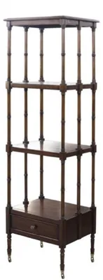Produktbild von Casa Padrino Luxus Wohnzimmerschrank / Regalschrank mit Schublade Dunkelbraun 44 x 36 x H. 163 cm - Luxus Wohnzimmermöbel