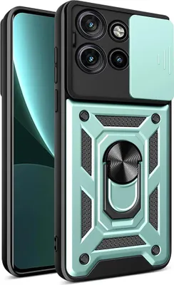 Produktbild von Motorola Edge 50 Neo Hülle - Coverup Armor Ring Ständer Back Cover mit Kamera Schutz - Grün