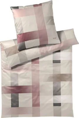 A folded duvet cover and pillowcase set with a plaid pattern.