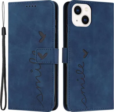 Produktbild von iPhone 14 Hülle - Coverup Smile Klapphülle - Blau