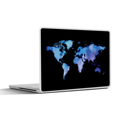 Produktbild von MuchoWow® Laptop Aufkleber Sticker Cover Weltkarte - Aquarell - Violett 30x21 cm - Sticker für Laptop - Selbstklebend